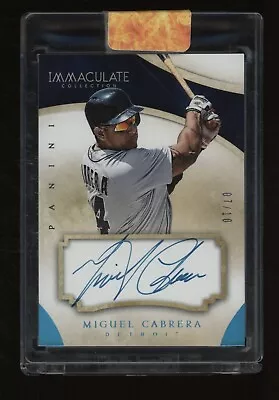 2014 Panini Immaculate Blue #16 Miguel Cabrera Detroit Tigers AUTO 7/10 • $12.50
