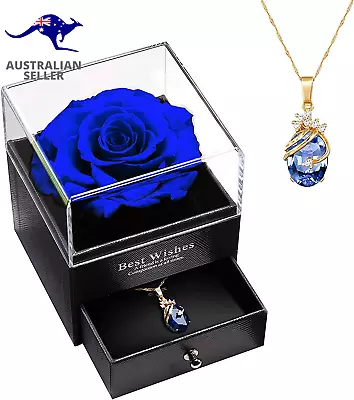 Gifts For Valentines' Day Eternal Rose With Necklace Preserved Flower Jewelry • $70.99