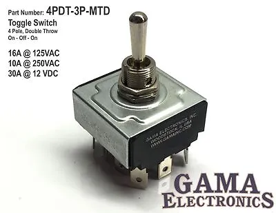 4 Pole 2 Throw  On-Off-On Toggle Switch  - Maintained - 4PDT-3-MTD • $22.95