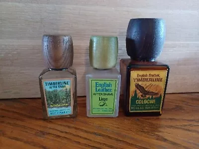 Vtg Empty Bottles Of English Leather After Shave 2oz. Wind Drift Lime Timberline • $10