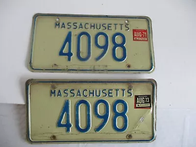 1967-73 Massachusetts License Plate Tag 4098 • $35