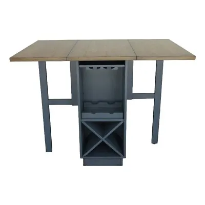 Progressive Furniture Irish Pub 2-Shelf Wood Counter Table In Denim Blue/Oak • $444.71