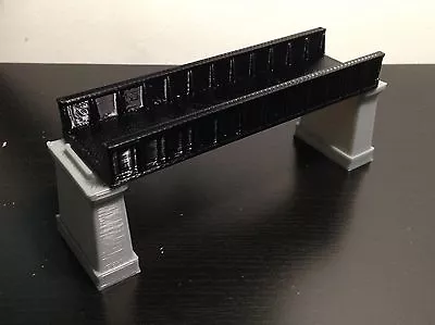 Outland Models Railroad Girder Bridge Black(for Single Track) With Piers Z Scale • $8.99