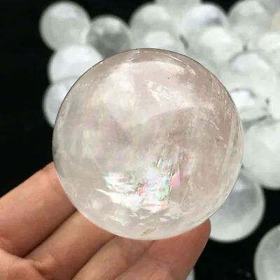 1pc Natural Iceland Spar Quartz Sphere Quartz Crystal Ball Healing 45mm+ • £9.16