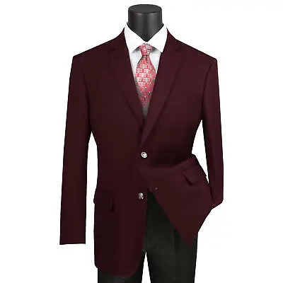 VINCI Men's Burgundy Reg Fit Notch Lapel Sport Coat - NEW • $90