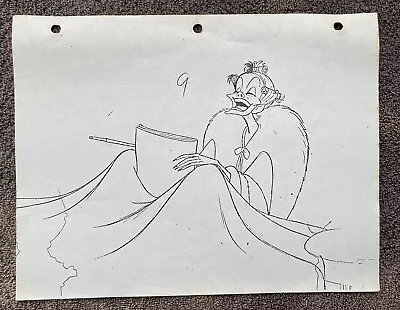 CRUELLA DE VIL In HAIR CURLERS Disney ANIMATION ART 101 DALMATIONS Photocopy # 4 • $9.99