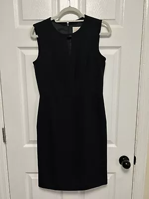 J. Crew Black Suiting Key Hole Sleeveless Sheath Dress Size 6 • $40.98