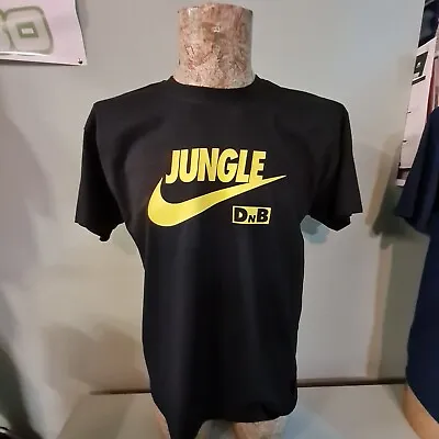 Jungle D N B Graphic Black Tee T Shirt Drum And Bass Music DJ Slipmat  • £13.99