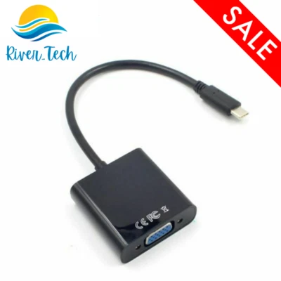 £4.09 • Buy USB Type C 3.1 To VGA Adapter Data Cable For Monitor Projector MacBook Laptop PC
