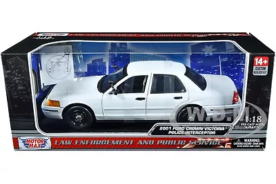 2001 Ford Crown Victoria Police Unmarked White Builder's Kit 1/18 Motormax 73517 • $44.99