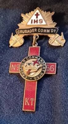 Scarce Knights Templar Crusader Commandery Medal 56 Brewster NY MASONIC Command • $24.95