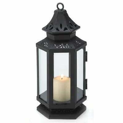 Black Metal Stagecoach Candle Lantern • $15