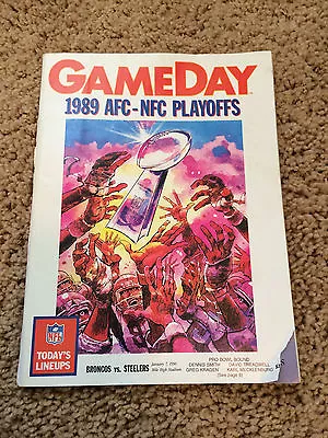 1989 Playoffs GAMEDAY MAGAZINE Broncos Vs Steelers Jan 7 1990 Mile High Stadium • $24.95