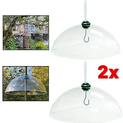 £14.45 • Buy 2 X Squirrel Proof Baffle Protection Wild Bird Feeders Clear Dome Hanging Guard