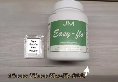 Johnson Matthey Silver Solder Stick 1.5mm SilverFlo 55 & 5gm Easyflo Flux Powder • £11.52