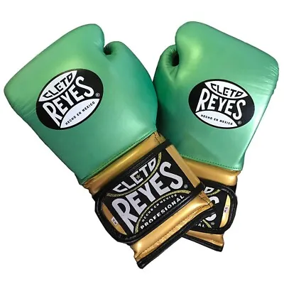 £240 • Buy Cleto Reyes Boxing Professional Sparring Gloves WBC Green And Gold 140z