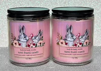 2 Pack Bath & Body Works Single Wick Candles Tutti Fruitti Candy 7 Oz. Jars • $20.27