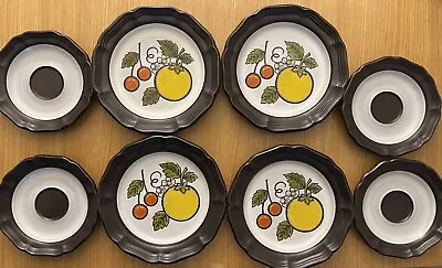 Mikasa Apple Cider Salad Plates Set Vintage Peasantries Fruit Retro Dishes Lot • $12