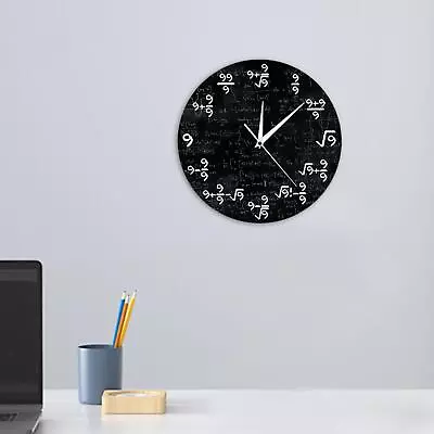 Modern Unique Math Wall Clock 12 Inch Equations Clock Classroom Office Decor • $25.06