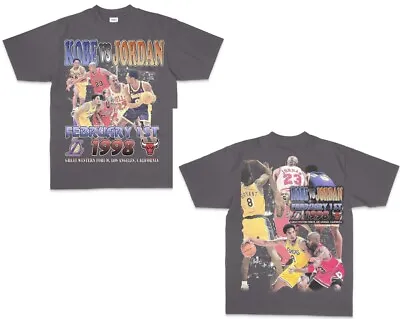 Kobe Bryant Vs Michael Jordan 7.5oz Luxury Heavyweight Tee T-Shirt Vintage Black • $40
