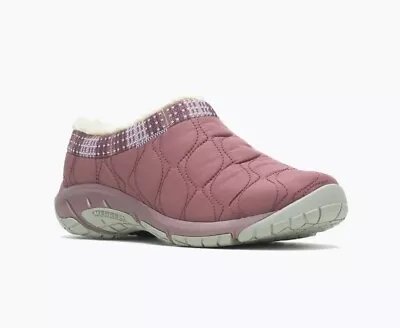 Merrell Womens Encore Ice 4 Quilted Faux Fur Shoes Clogs Mules Pink 8.5 • $64.55