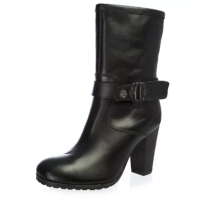 G-STAR Raw Women's TRYST Ode Black Leather Heeled Boots GS32860/000 NEW • $63.77