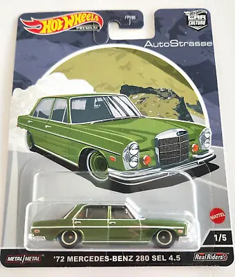 Hot Wheels '72 Mercedes-Benz 280 SEL 4.5 Forest Green #1 - 2022 Auto Strasse • $12.99