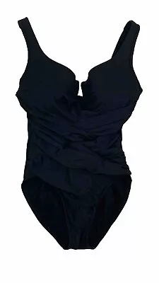 Miraclesuit One Piece Swimsuit Black Underwire Rouched Bathing Beach Vacation • $30