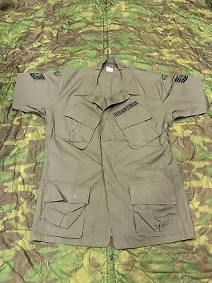 Minty Vietnam War Jungle Fatigue Jacket Short Sleeve Poplin R/S Air Force XL Reg • $210