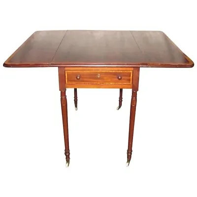 Antique American Mahogany Drop Leaf Breakfast Table Circa 1825 • $1800