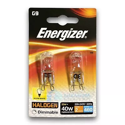 £5.89 • Buy 10 X G9 33w=40w Energizer Dimmable Energy Saving Halogen Bulbs Capsule Light UK