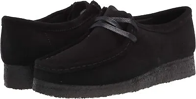 Women's Shoes Clarks WALLABEE Lace Up Moccasins 55522 BLACK SUEDE • $110