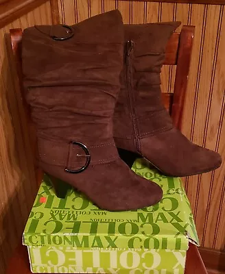 Max Collections Ladies Brown Suede Boots Preowned Size 10 Excellent Condition  • $20