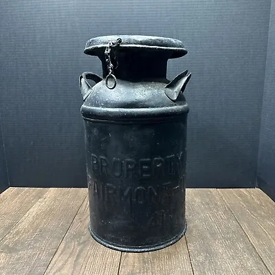 Antique Metal Dairy Can Milk Jug Container PROPERTY OF FAIRMONT USA 41 • $250