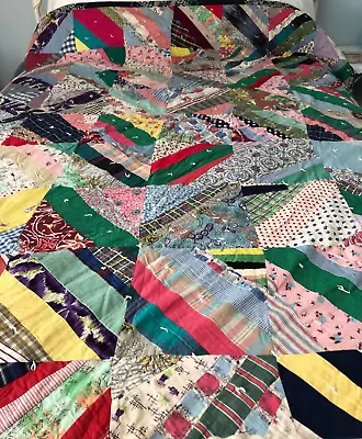 Vintage Handmade Crazy Quilt • $59.95