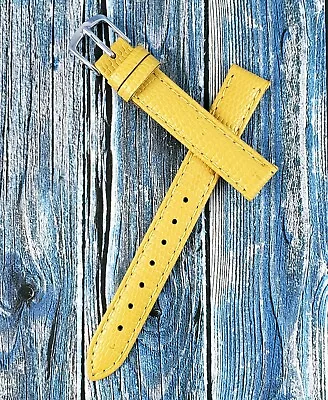 Hadley Roma 12 Mm Yellow Genuine Leather Lizard Grain Watch Band. LS725 • $7