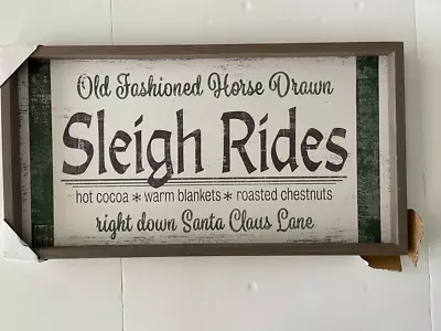 Old Fashioned Horse Drawn Sleigh Rides 16 X 30 Wood Farmhouse Christmas Sign • $29.99