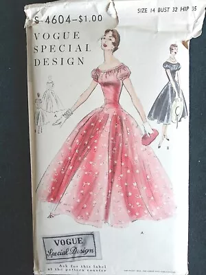 Vintage Sewing Women Special Design Vogue Pattern 4604  Sz 14 Evening Gown • $9.99