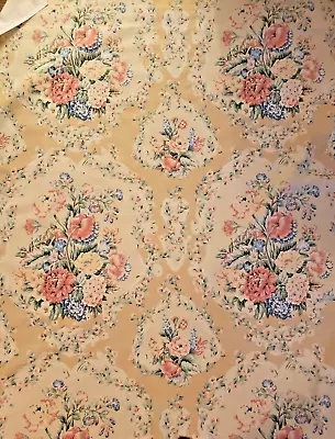 VTG 1990's P. KAUFMANN PEONY COTTON INDOOR/OUTDOOR FABRIC 1.75 Yards • $11.90