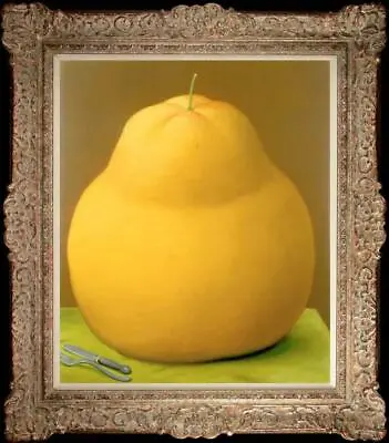 $189 • Buy Hand Painted Oil Painting Reproduction Of Fernando Botero Pear On Canvas 