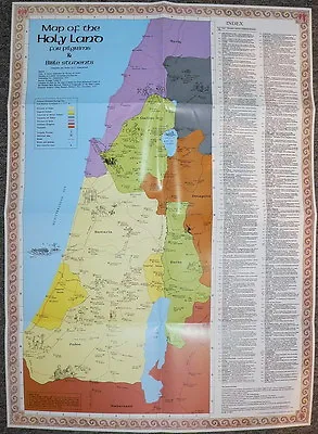 Israel Holy Land Bible Map Pilgrims Jewish/Christian Study Jesus Christ Journeys • $8.80