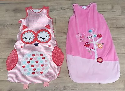 Baby Girls Owl Birds Bundle Sleep Sacks Sleeping Bag 6-18 12-18 Months • £6.95