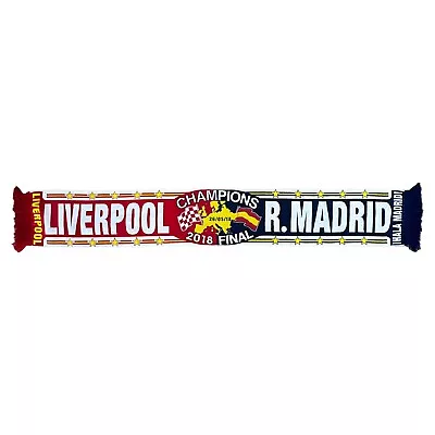 LIVERPOOL Vs REAL MADRID 2018 UEFA Champions League Soccer Final 54  Scarf EEC • $19.99