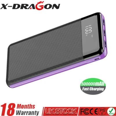 $38.99 • Buy Portable 500000mah Power Bank 3 USB Backup Battery Charger For Mobile Phone AU