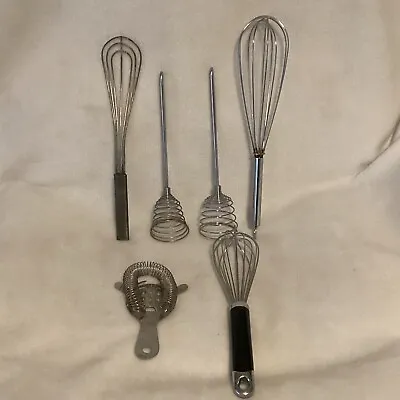 (Lot Of 6) Vintage Kitchenware Utensils Metal Whisks & Egg Beaters • $19.99