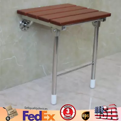 14.9 X12.2  Folding Shower Seat - Wall Mounted - Solid Wood Fold Down Spa Bench • $81