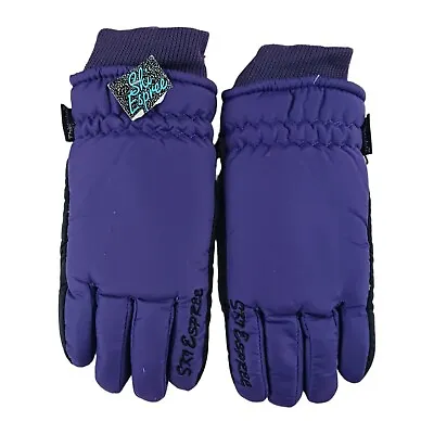 Vintage Thinsulate Winter Ski Gloves Mens Medium Fleece Lined Purple Black NWT • $11