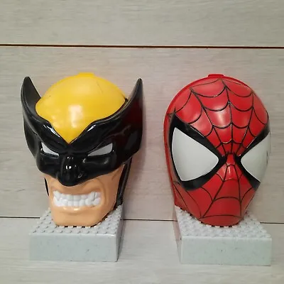 Mega Blok Marvel Spiderman 1906 & Wolverine 1907 - Head Only No Mega Bloks Piece • £9.99