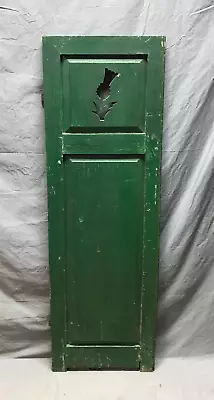 Antique Vintage 17  X 54  Green Raised Panel Shutter Floral Cut Out Old 1916-23B • $145