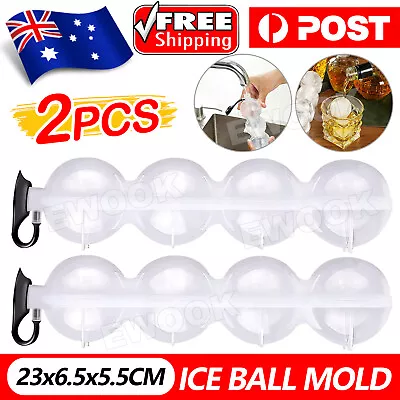 4 Large Ice Ball Maker Cube Tray Big Silicone Mold Sphere Whiskey Round Mould 2X • $9.95